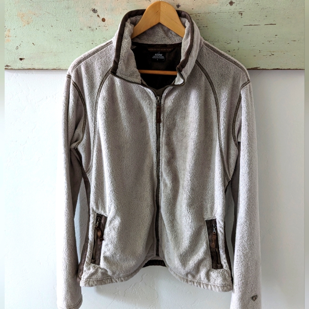 KUHL I Advokat Stone Tan & Brown Full Zipper Front Minky Fleece Jacket, L - Picture 5 of 16